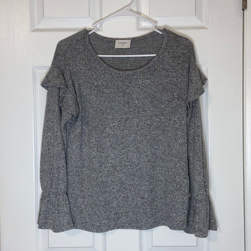 Everly Ruffle Long Sleeve Shirt